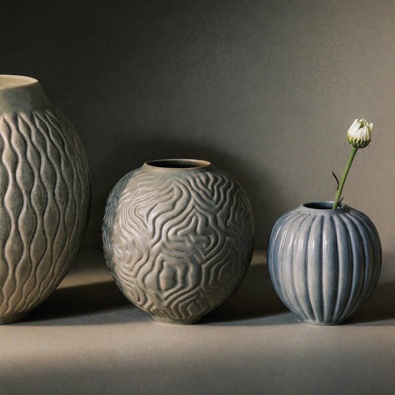 Knabstrup Keramik Solum vase 15 cm sage