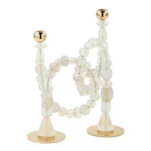 Pols Potten Beads lysestake 38 cm hvit