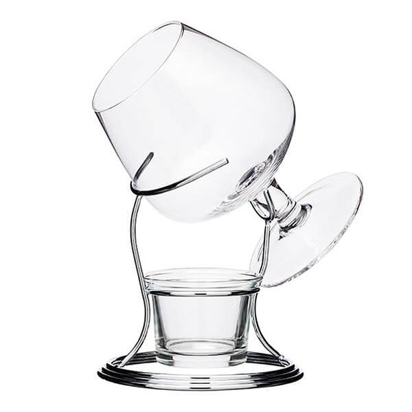 Barcraft Sett med cognacglass og varmer 35 cl sølv