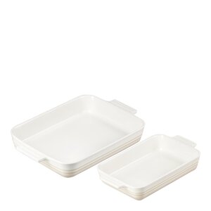 Le Creuset Classic rektangulært fatsett 25+32 cm meringue