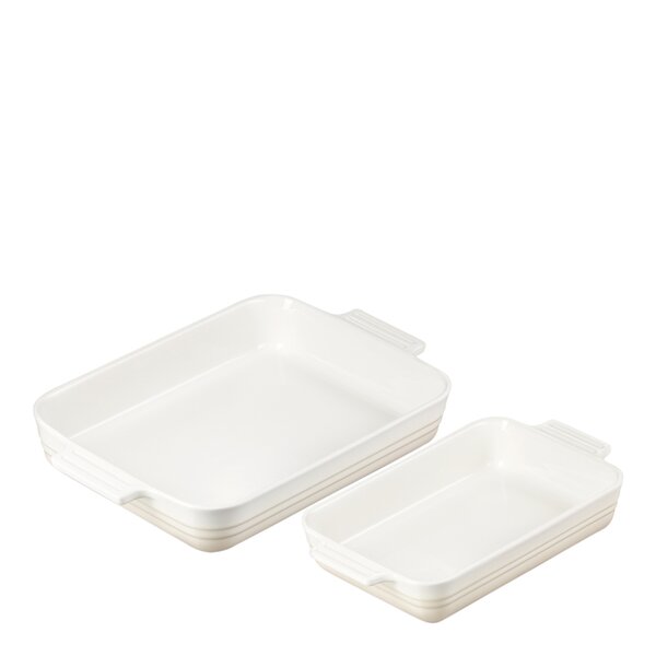 Le Creuset Classic rektangulært fatsett 25+32 cm meringue