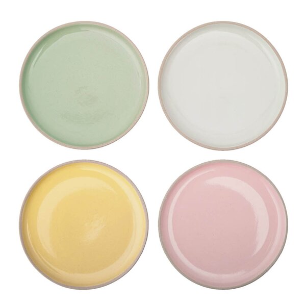 Jamie Oliver Big Love tallerken i stentøy 19 cm 4 stk rosa/hvit/grønn/gul