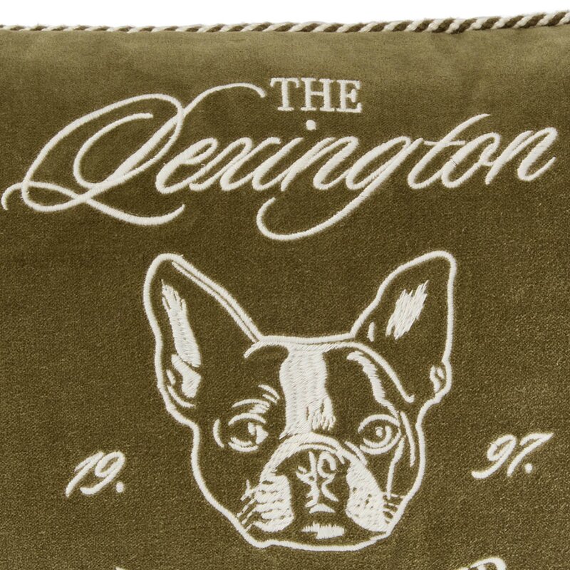 Lexington Boston Club putetrekk fløyel 50x30 cm olive/light beige