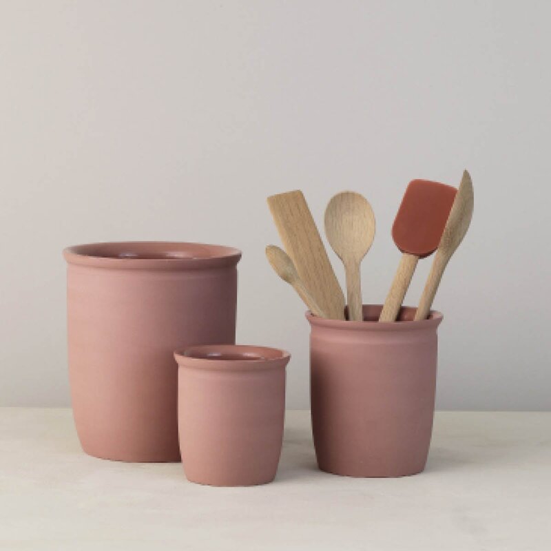 Knabstrup Keramik Knabstrup syltekrukke 1 L Mørk Rosa