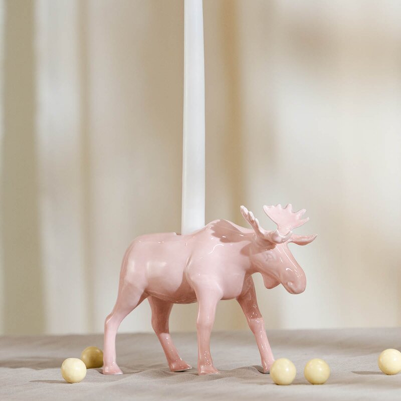 Magnor Moose lysestake elg 14 cm rosa