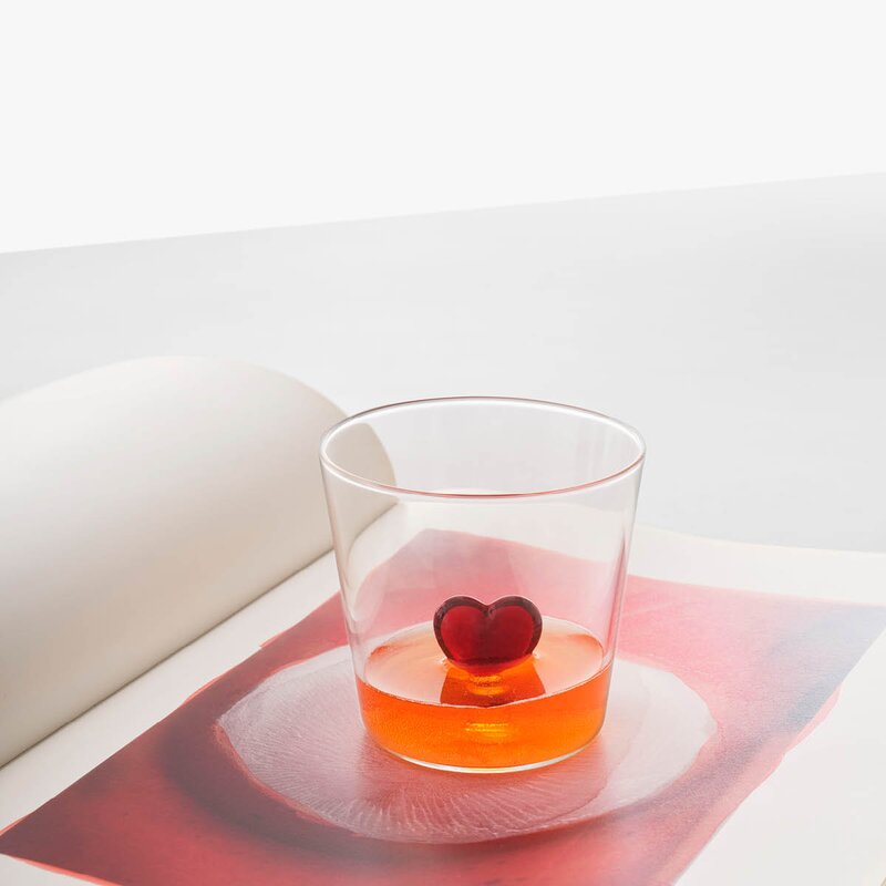 Ichendorf Milano Cuore vannglass 35 cl hjerte rød