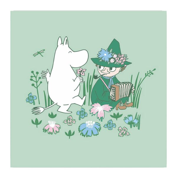 Moomin Mummi servietter 33x33 cm 20 stk Mummitrollet og Snusmumrikken grønn