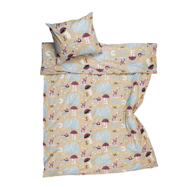 MoominArabia Mummi sengesett 120x160 cm Under paraplyen