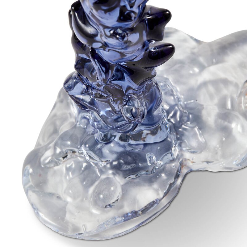 Pols Potten Drip lysestake i glass L 25 cm mørk blå
