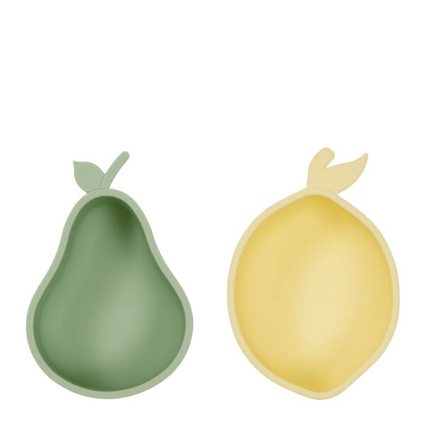 OYOY Lemon & Pære snackbolle 19x13 cm Yellow Green