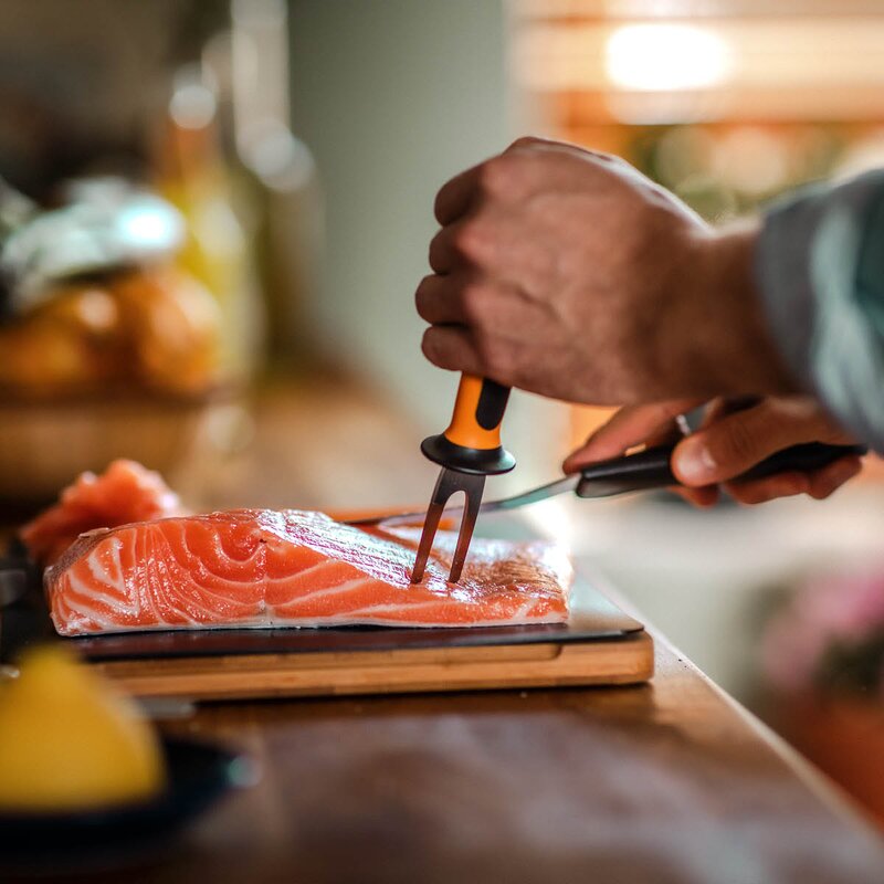Fiskars Functional Form fiskegaffel 26 cm svart/rustfritt stål
