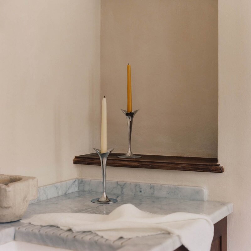 Georg Jensen Bloom lysestake 20 cm 2 stk stål
