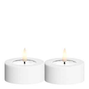 DeluxeHomeart LED telys utendørs 6,5x3 cm 2 stk hvit