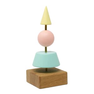 FableWood Helga stort juletre trefigur 21 cm turkis/rosa/gul