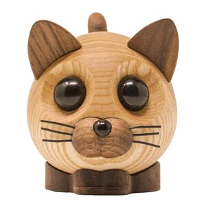 FableWood Felix katt trefigur 9 cm ask/valnøtt