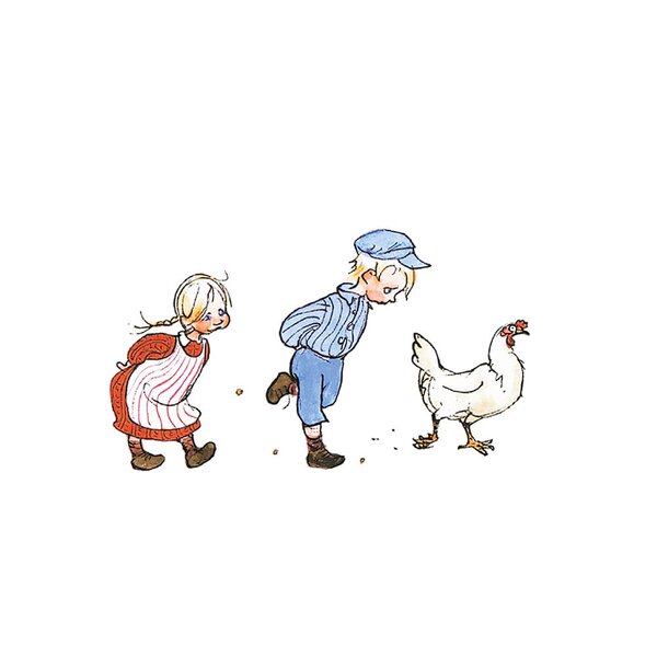 Arvidssons Textil Emil & Ida i hönsgården oppvaskklut 47x47 cm offwhite