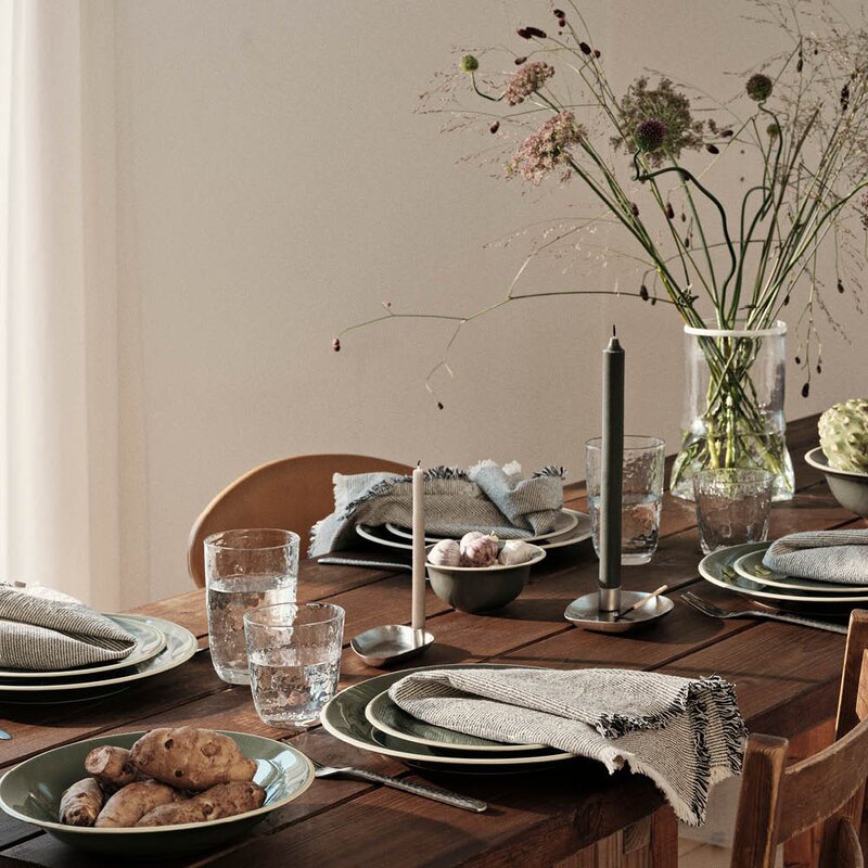 Broste Copenhagen Elouise serviett 45x45 cm svart/offwhite