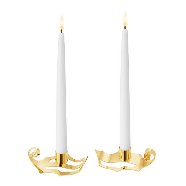 Georg Jensen - 2026 kronelysestaker 1,8 cm 2 stk gull