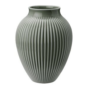 Knabstrup Keramik Ripple vase 20 cm matt celadon green