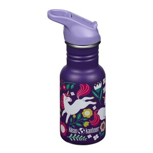 Klean Kanteen Kid Classic Narrow flaske 0,35L med sportslokk Leaping Unicorns