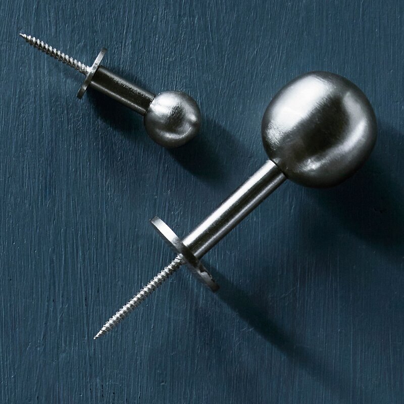 House Doctor Ball knagg 2 cm 2 stk sølvfinish