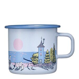 Muurla Mummi emaljekopp Solnedgang 55 cl blå