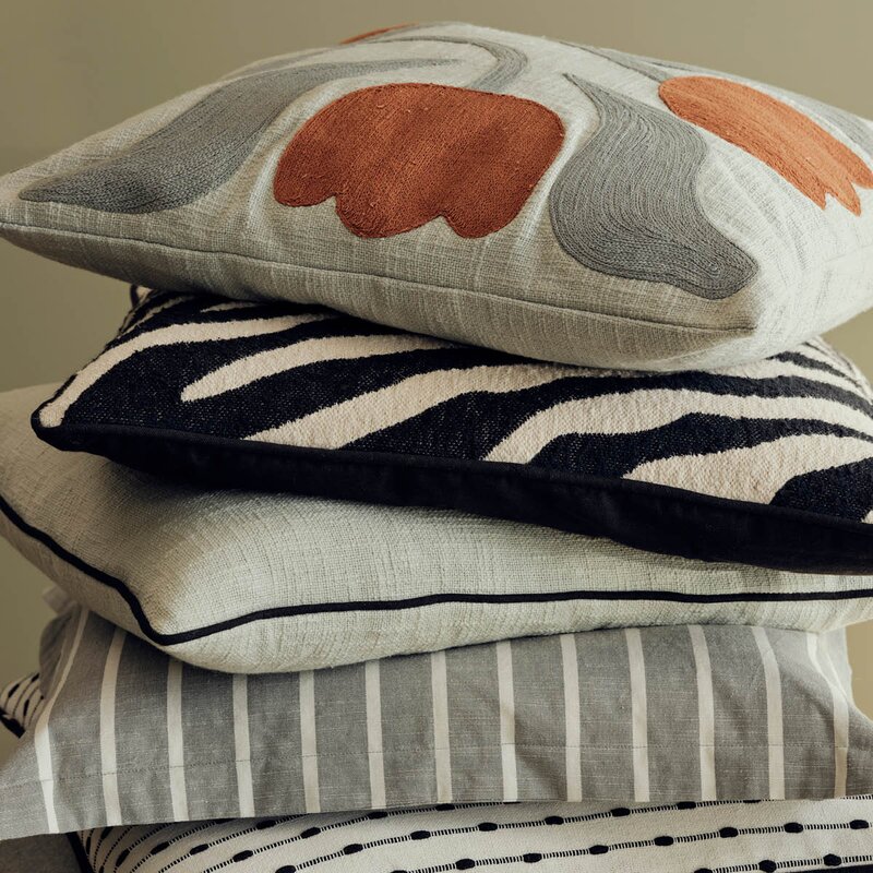 Broste Copenhagen Zebra putetrekk 40x60 cm svart/lys beige