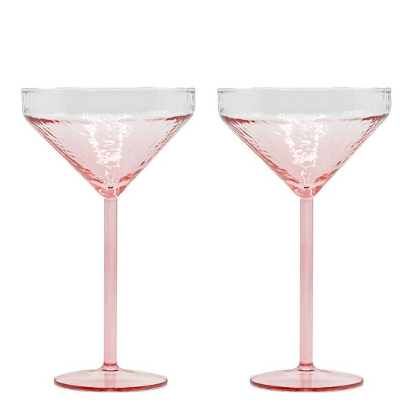 Brût Claude cocktailglass 13x21 cm 2 stk rosa