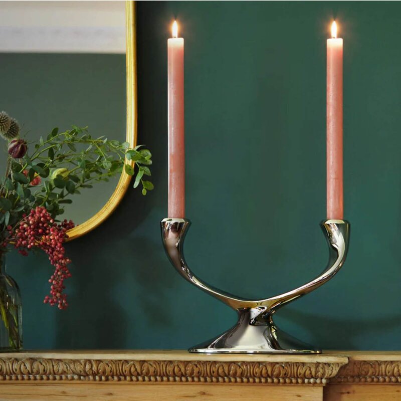 Robert Welch Windrush kandelaber lysestake 18x26 cm sølv