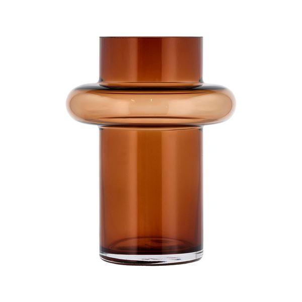 Lyngby Glas Tube vase 20 cm amber glass