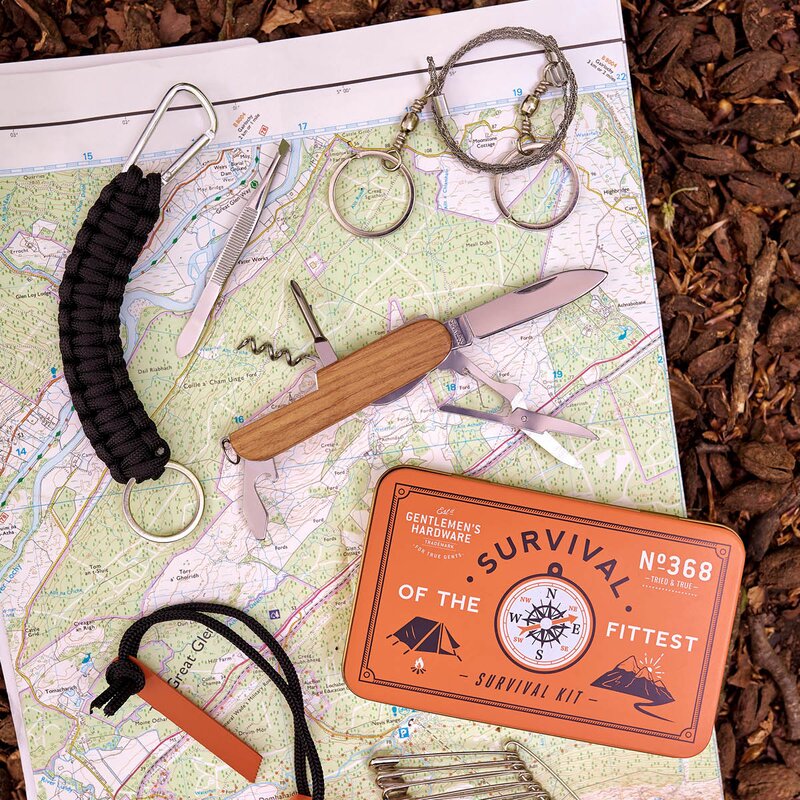 Gentlemen-s Hardware Overlevelsekit i boks oransje