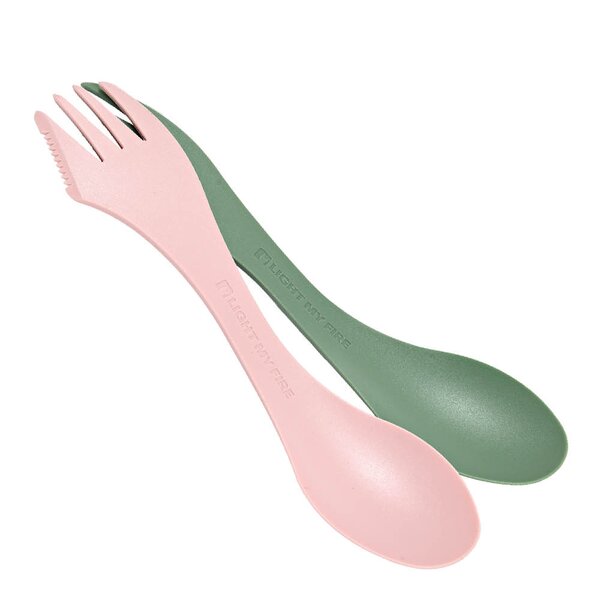 Light My Fire Swedish Spork Lefty turbestikk 17 cm 2 stk sandygreen/dustypink