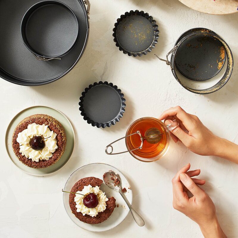 Gastromax Baking paiform med løs bunn 10 cm 4 stk karbonstål