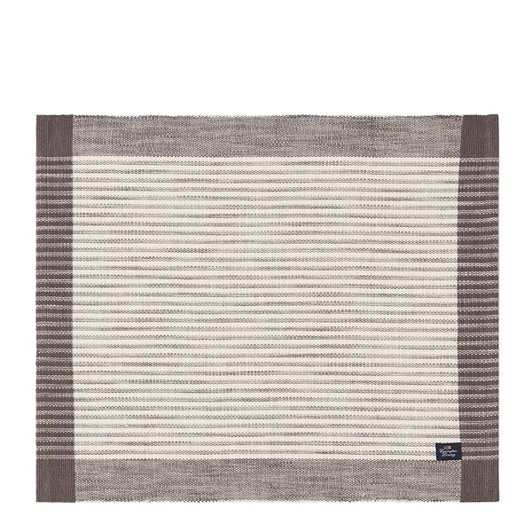 Lexington - Stripet bordbrikke ribbed 40x50 cm mørkgrå/hvit