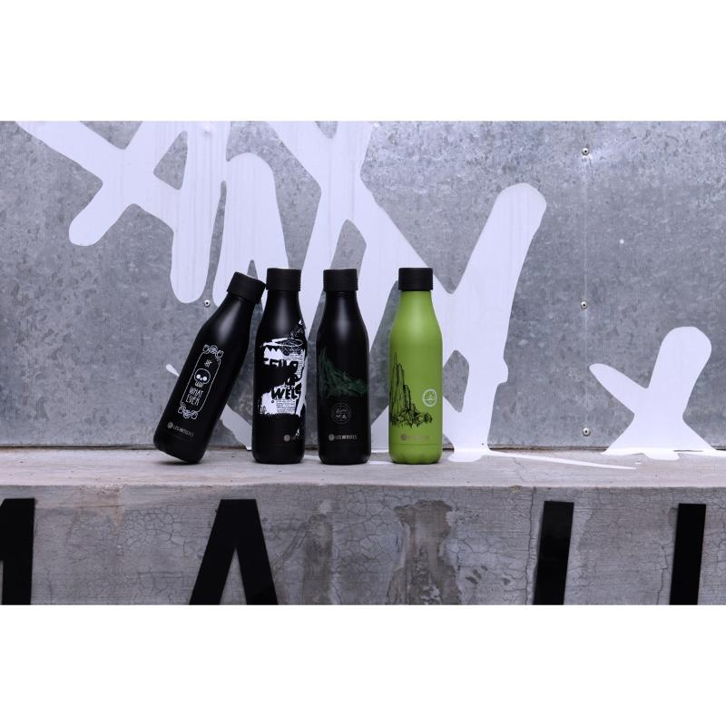 Les Artistes Bottle Up Design termoflaske 0,5L svart/hvit
