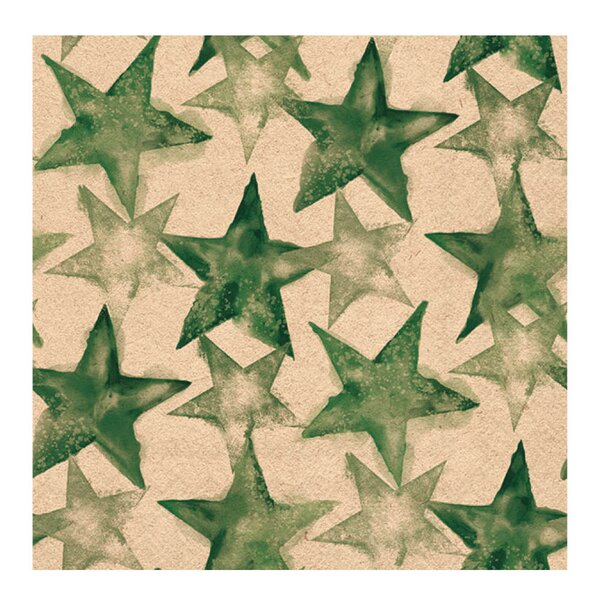 Ambiente Serviett 16,5x16,5 cm Recycled Watercolour stars grønn