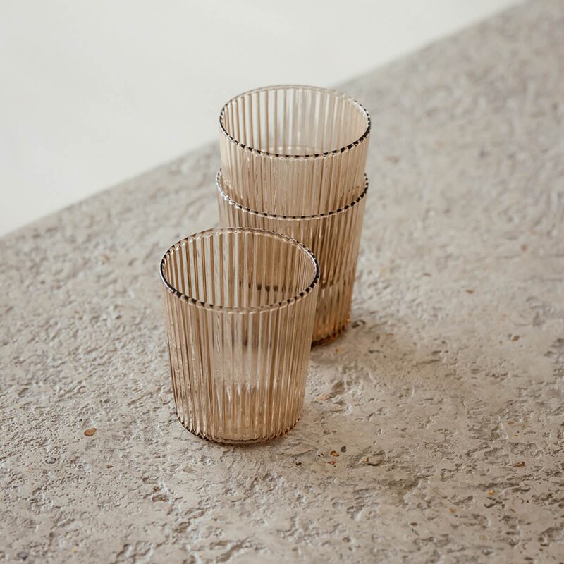 Paveau Ribbed Elegance glass Bells 25 cl beige