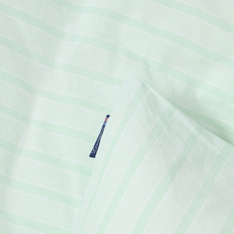 Lexington Sengesett percale 200x220 cm hvit/grønn stripete