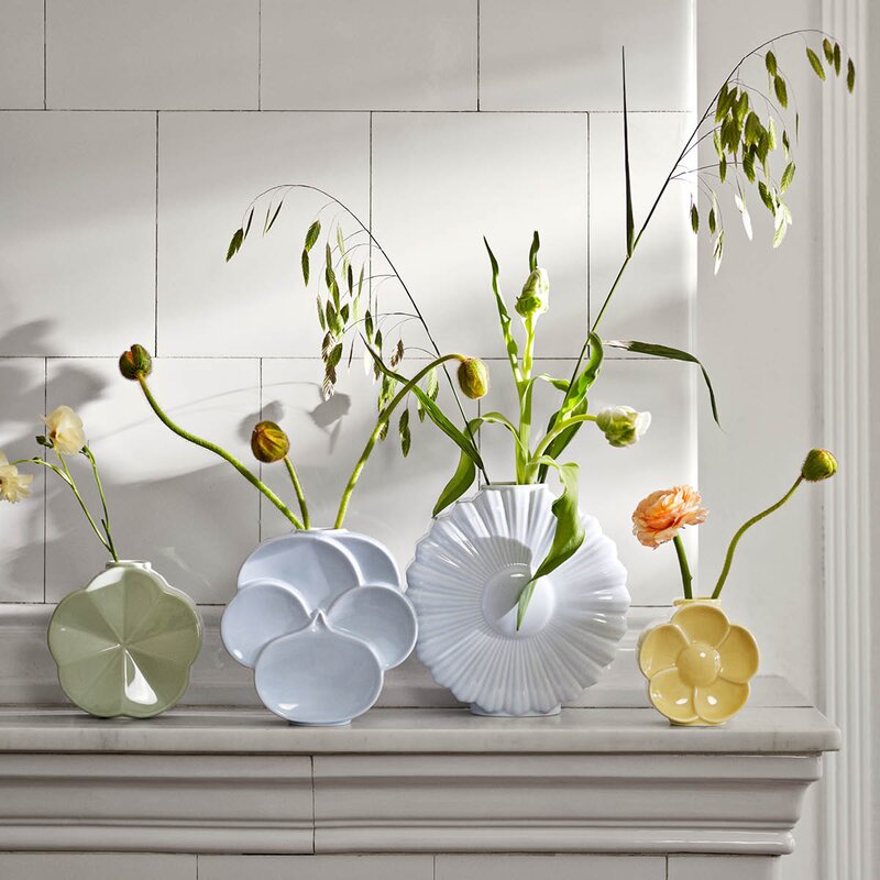 Lyngby Porcelæn Flower vase prestekrage 21 cm hvit