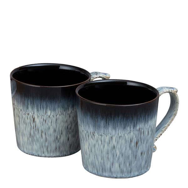 Denby Halo kopp med hank 39 cl 2 stk blå/svart