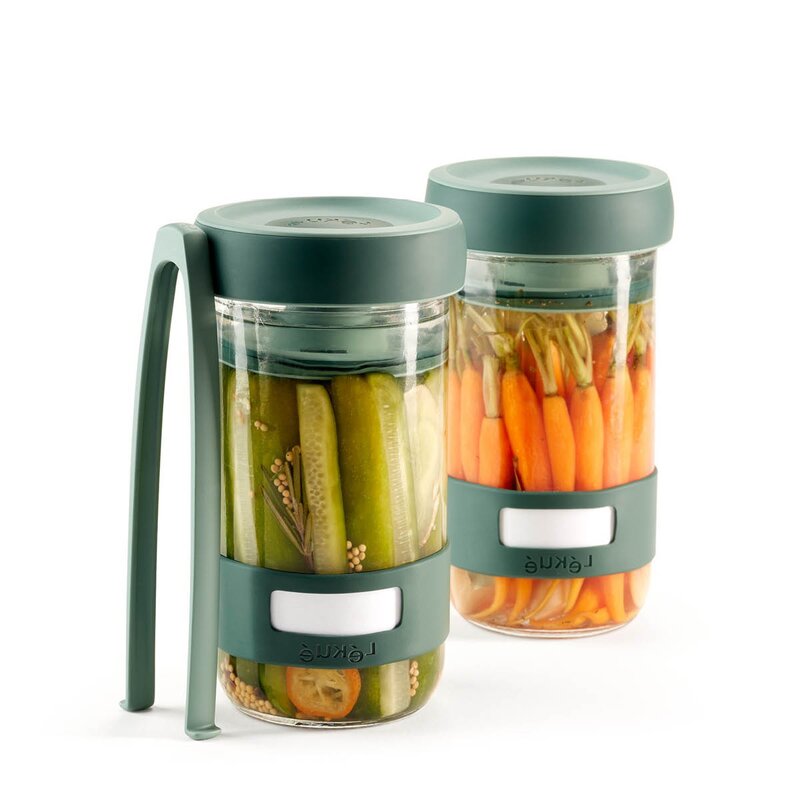 Lékué Pickles Kit startsett for sylting 3 deler grønn