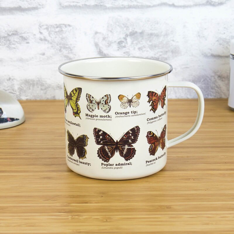 Gift Republic Emaljekopp 50 cl sommerfugler