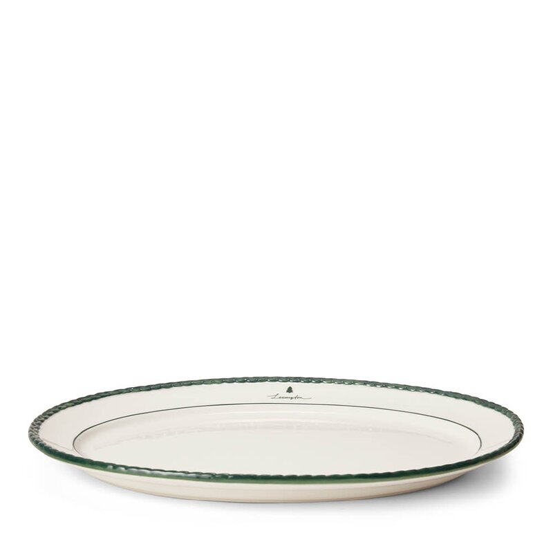 Lexington Serveringsfat 42 cm hvit/grønn