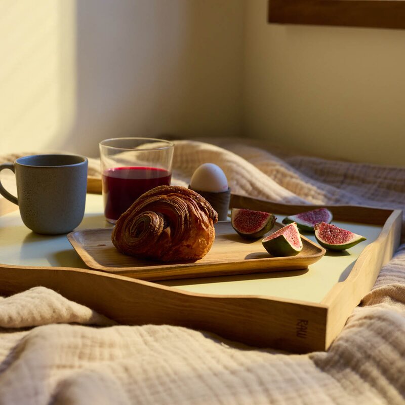 Aida RAW Teak vendbart brett 45 cm