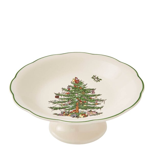 Spode - Christmas Tree godtesk&aring;l p&aring; fot 18 cm