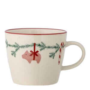 Bloomingville Yule krus 38 cl natur/julemotiv