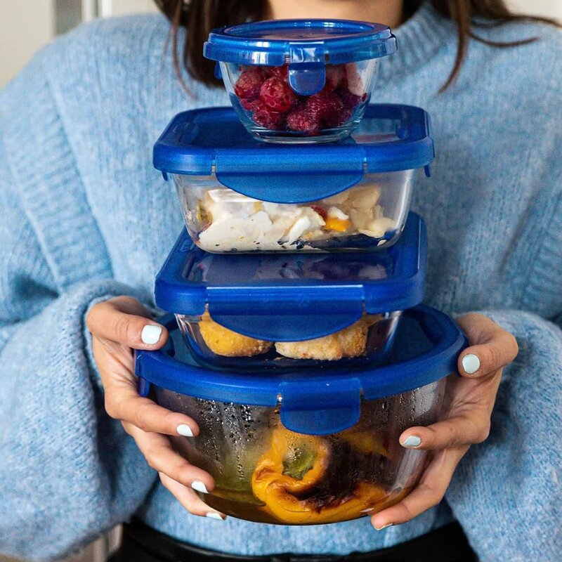 Pyrex Cook & Go oppbevaringsboks 0,8L blå/klar