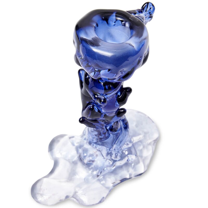 Pols Potten Drip lysestake i glass S 14 cm mørk blå