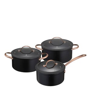 Modern House Black Copper grytesett 3 deler 1,5/3/4,9 L keramisk svart/kobber