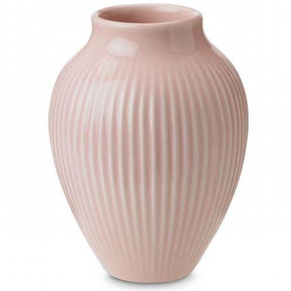 Knabstrup Keramik – Vase riller 12,5 cm rosa